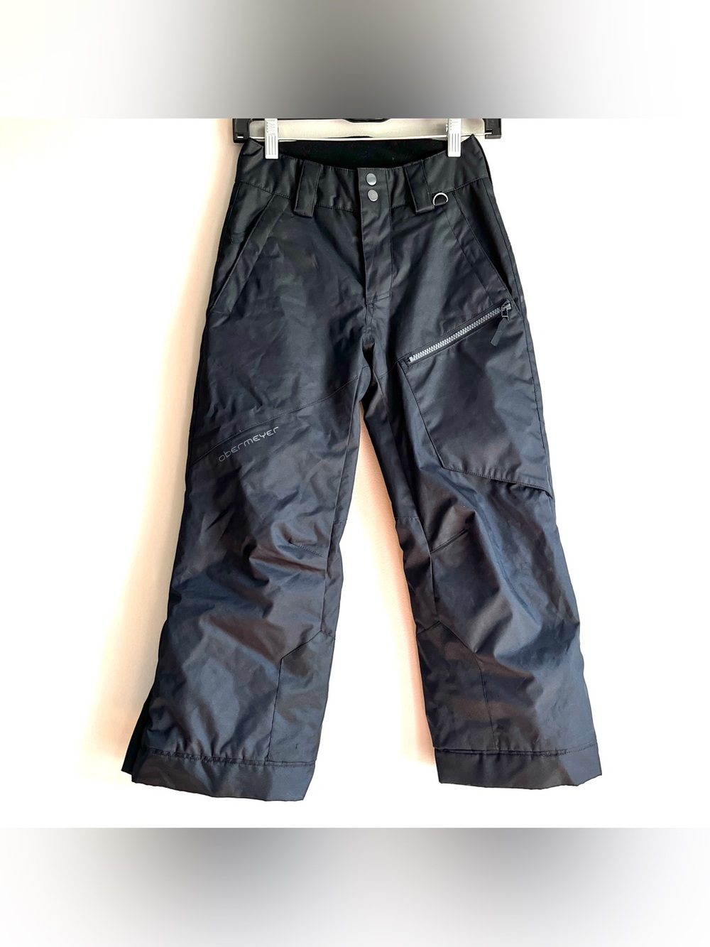 Obermeyer boys black ski snow pant small 8 Pro board extended length adj waist